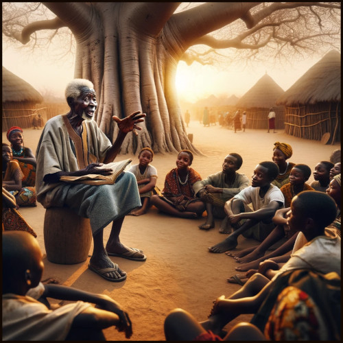 african-history-month-griot-storyteller African american elder speaking to children