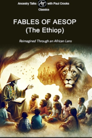 Book cover of The Fables of Aesop (The Ethiop) by Paul Crooks, interpreting classical narratives through historical context